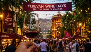 Visitors enjoying Yerevan Wine Days festival in the heart of Yerevan