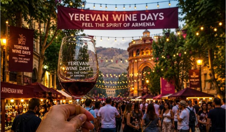 Visitors enjoying Yerevan Wine Days festival in the heart of Yerevan