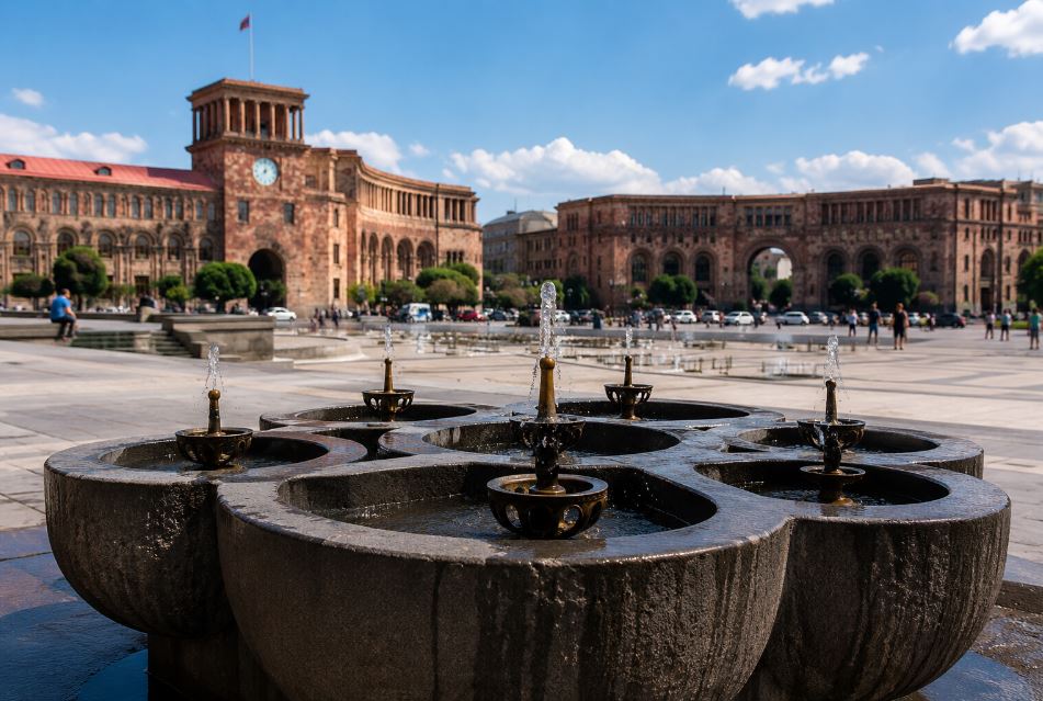 Yotnaghbyur Seven Springs drinking fountain in Republic Square, Yerevan